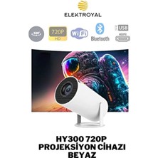 Howear HY300 720P Android Wireless Bluetooth Destekli 180 Derece Dönebilen Projeksiyon Cihazı Beyaz