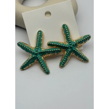 Biju Yılmaz Vip Yeşil Deniz Yıldızı Küpe - 25-VIP297