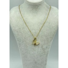 Biju Yılmaz Çelik Gold Kelebek Kolye - 25-CTR101