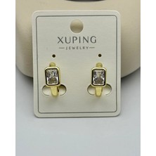 Biju Yılmaz Xuping Gold Kare Taşlı Küpe - 25-XPKP240