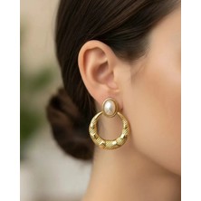 Biju Yılmaz Xuping Gold Inci Detay Küpe - 25-XPKP306