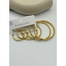 Biju Yılmaz Çelik Gold 6'lı Halka Küpe - 25-CLK95