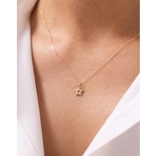 Zeyd Jewelry Taşlı Yıldız 14 Ayar Altın Kolye