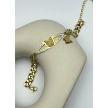 Biju Yılmaz Çelik Gold Kelebek Bileklik - 25-BLK148