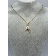 Biju Yılmaz Çelik Gold Pembe Kuyruk Kolye - 25-CTR371