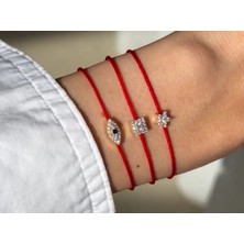 Zeyd Jewelry Ipli Kare Taşlı 14 Ayar Altın Bileklik