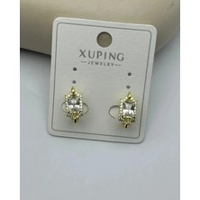 Biju Yılmaz Xuping Gold Kare Taşlı Küpe - 25-XPKP113