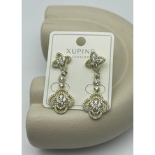 Biju Yılmaz Xuping Gold Taşlı Sallantılı Yonca Küpe - 25XPKP354