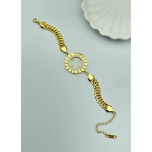 Biju Yılmaz Çelik Gold Çeyreklik Bileklik - 25-BLK59