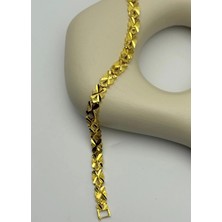 Biju Yılmaz 22K Altın Kaplama Çiçek Desen Bileklik -25-22K100