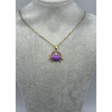 Biju Yılmaz Çelik Gold Mor Yengeç Kolye - 25-CTR383