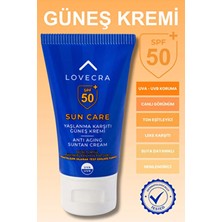 Lovecra Yüz Kremi Spf 50+ Yüksek Uva/uvb Koruma Yaşlanma Karşıtı Yağsız Hızlı Emilim Güneş Kremi 50ML