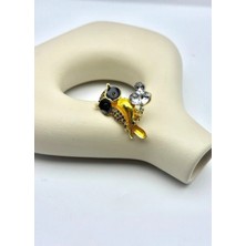 Biju Yılmaz Vip Gold Taşlı Baykuş Broş - 26BRS29