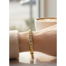 Biju Yılmaz Xuping Gold Taşlı Baklava Desenli Bileklik - 26XPB07