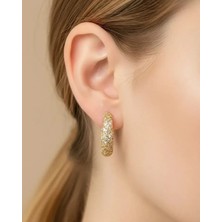 Biju Yılmaz Xuping Gold Taşlı Halka Küpe - 25-XPKP283