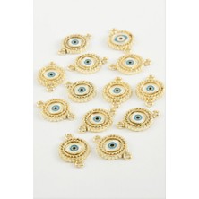 Zero Land Drnds Göz Çift Kulplu Mineli Bileklik ve Kolye Ucu Atı 1 Adet - Ebruli