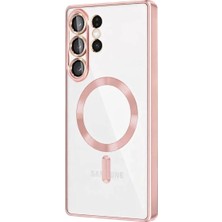 Teknomoda Samsung Galaxy S26 Ultra Kılıf Kamera Lens Korumalı Renkli Magsafe Şeffaf Silikon Rose Gold