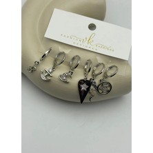 Biju Yılmaz Vip 6'lı Silver Küpe - 25-VIP214