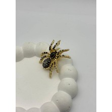 Biju Yılmaz Vip Gold Siyah Taşlı Tarantula Broş - 26BRS24