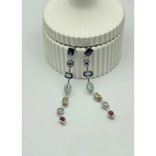 Biju Yılmaz Çelik Silver Renkli Taşlı Küpe 25-CLK65