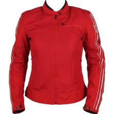 Venom Motosiklet Kadın Montu Yazlık Jessy Fileli Kırmızı Motorcu Mont