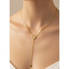 Biju Yılmaz Çelik Gold Çiçek Y Kolye - 25-CLKK234