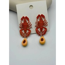 Biju Yılmaz Vip Turuncu Istakoz Küpe - 25-VIP296