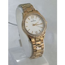 My Polo Time Çelik Kordonlu, Altın Sarısı, Çerçevesi Taşlı, 3 Atm Su Geçirmez, 2 Yıl Garantili Kadın Kol Saati