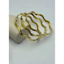 Biju Yılmaz Çelik 3'lü Kalın Zikzak Ajda Bilezik - 25-AJD04