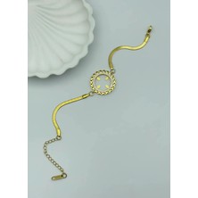 Biju Yılmaz Çelik Gold Çeyreklik Bileklik - 25-BLK55