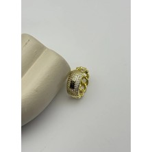 Biju Yılmaz Çelik Gold Taşlı Desenli 12'li Yüzük Seti - 26YZK06