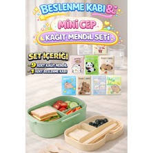 M&H Premium Beslenme Seti: 1 Adet Beslenme Kabı ve 9 Adet Kağıt Mendil