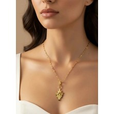 Biju Yılmaz Çelik Gold Taşlı Tasarım Kolye - 26CLKO02