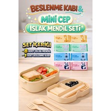 M&H Premium Beslenme Seti: 1 Adet Beslenme Kabı ve 8 Adet Islak Mendil