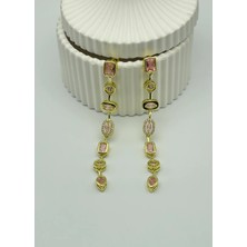 Biju Yılmaz Çelik Gold Renkli Taşlı Küpe 25-CLK62