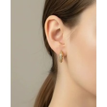 Biju Yılmaz Xuping Gold Taşlı Mini Halka Küpe - 25-XPKP165