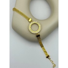 Biju Yılmaz 22K Altın Kaplama Çeyreklik Bileklik - 25-22K39