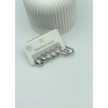 Biju Yılmaz Çelik Silver 6'lı Halka Küpe - 25-CLK53