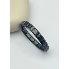 Biju Yılmaz Çelik Siyah Italyan Nomi Bileklik - 25NOMI01