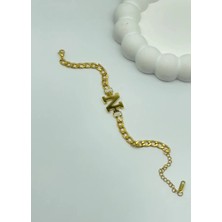 Biju Yılmaz Çelik Gold N Harf Bileklik - 25-BLK81