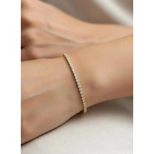 Biju Yılmaz Çelik Gold Yuvarlak Taşlı Su Yolu Bileklik - 26SLB30