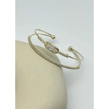 Biju Yılmaz Vip Gold Taşlı Kelepçe - 26VIPK12