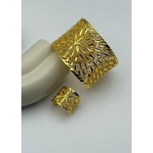 Biju Yılmaz Vip 22K Altın Kaplama Yüzük Kelepçe Set - 2622KLP06