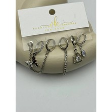 Biju Yılmaz Vip 6'lı Silver Küpe - 25-VIP205