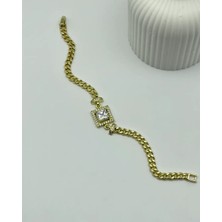 Biju Yılmaz Xuping Ymz Gold Kare Taşlı Bileklik - 25-YMZB45