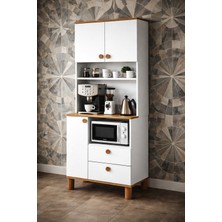 Setay Madrid Kahve Köşesi + Çok Amaçlı Raflı Kapaklı Dolap - 80CM