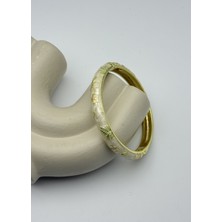 Biju Yılmaz Vip Gold Çiçek Beyaz Mineli Kelepçe - 26KLP36