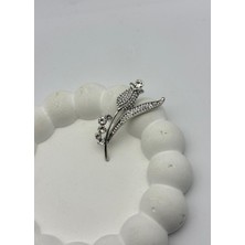 Biju Yılmaz Vip Silver Taşlı Lale Broş - 26BRS28