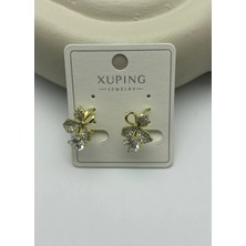 Biju Yılmaz Xuping Gold Taşlı Çiçek Küpe - 25XPKP368