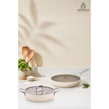 Amboss Sera Nova Little 3 Parça Tencere & Tava Seti - Latte